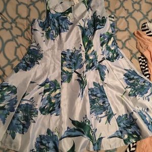 NEW Blue and Green Fit and Flare Dress